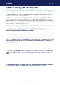 Free Autumn Art Worksheet | Grade 3 | Art | BookFlik