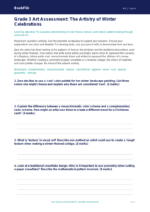 Free Christmas Art Assessment | Grade 3 | Art | BookFlik