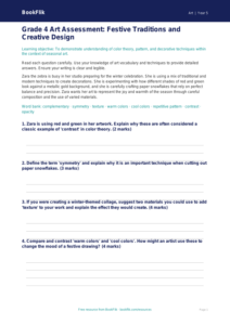 Free Christmas Art Assessment | Grade 4 | Art | BookFlik