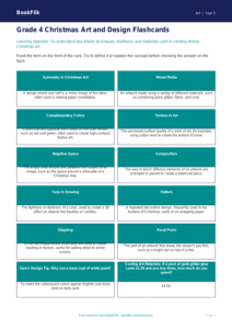 Free Christmas Art Flashcards | Grade 4 | Art | BookFlik