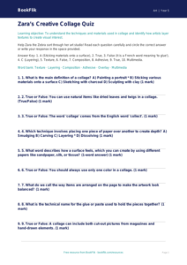 Free Collage Quiz | Grade 4 | Art | BookFlik