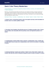 Color Theory Worksheet for Grade 3 | Art Education | BookFlik