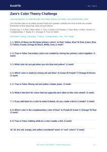 Color Theory Quiz for Grade 4 | Art Lesson | BookFlik