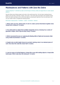 Free Famous Artists Activity Sheet | Grade 4 | Art | BookFlik