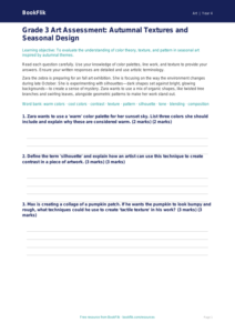 Free Halloween Art Assessment | Grade 3 | Art | BookFlik