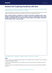 Free Kandinsky Drawing Sheet | Grade 4 | Art | BookFlik