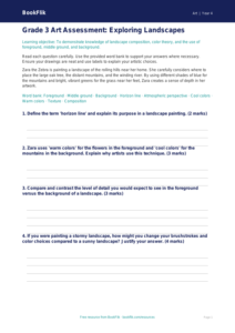 Free Landscapes Assessment | Grade 3 | Art | BookFlik