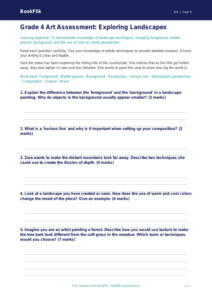Free Landscapes Assessment | Grade 4 | Art | BookFlik