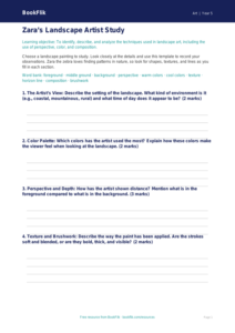 Free Landscapes Template | Grade 4 | Art | BookFlik