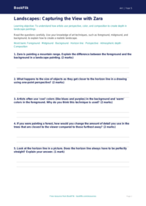 Free Landscapes Worksheet | Grade 4 | Art | BookFlik