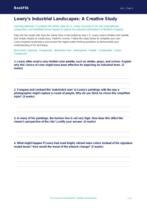 L.S. Lowry Art Activity Sheet | Grade 3 | BookFlik