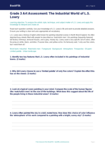 L.S. Lowry Art Lesson: Grade 3 Assessment | BookFlik