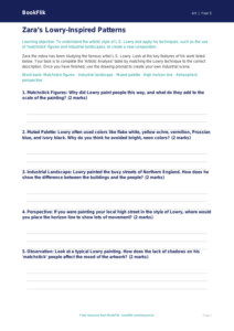 L.S. Lowry Art Activity Sheet | Grade 4 | Free Lesson Plan