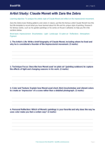 Claude Monet Art Lesson for Grade 4 | BookFlik