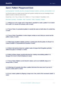 Free Pattern Quiz | Grade 4 | Art | BookFlik