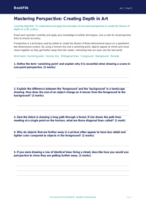 Free Perspective Worksheet | Grade 4 | Art | BookFlik