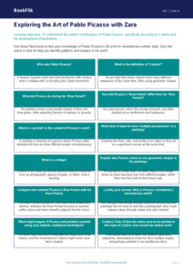 Free Picasso Flashcards | Grade 3 | Art | BookFlik