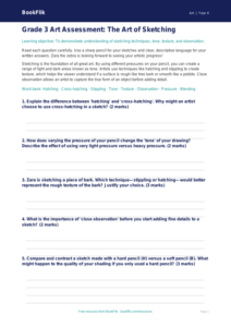 Free Sketching Assessment | Grade 3 | Art | BookFlik