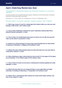 Free Sketching Quiz | Grade 4 | Art | BookFlik