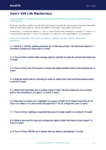 Free Still Life Quiz | Grade 4 | Art | BookFlik