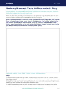 Free Van Gogh Drawing Sheet | Grade 3 | Art | BookFlik