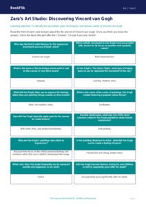 Free Van Gogh Flashcards | Grade 4 | Art | BookFlik