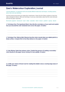 Free Watercolour Template | Grade 3 | Art | BookFlik