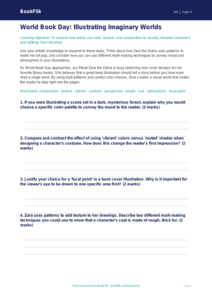 Free World Book Day Art Worksheet | Grade 3 | Art | BookFlik