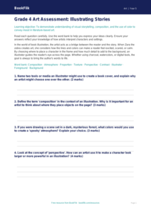 Free World Book Day Art Assessment | Grade 4 | Art | BookFlik