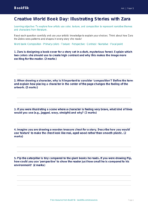 Free World Book Day Art Worksheet | Grade 4 | Art | BookFlik