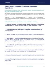 Free Algorithms Quiz | Grade 3 | Computing | BookFlik