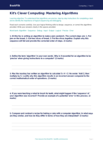 Free Algorithms Worksheet | Grade 3 | Computing | BookFlik