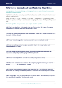 Free Algorithms Quiz | Grade 4 | Computing | BookFlik
