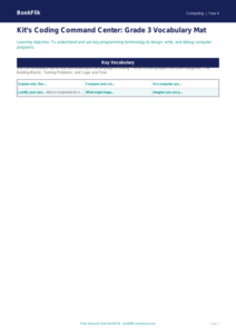Free Coding Word Mat | Grade 3 | Computing | BookFlik