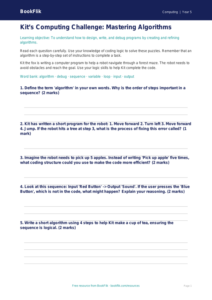 Free Coding Worksheet | Grade 4 | Computing | BookFlik