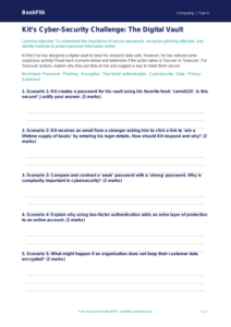 Free Cybersecurity Activity Sheet | Grade 3 | Computing | BookFlik