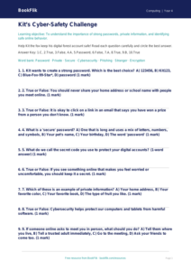 Free Cybersecurity Quiz | Grade 3 | Computing | BookFlik