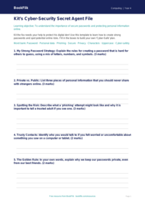 Free Cybersecurity Template | Grade 3 | Computing | BookFlik