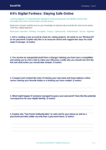 Free Cybersecurity Worksheet | Grade 3 | Computing | BookFlik