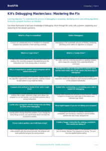 Free Debugging Flashcards | Grade 3 | Computing | BookFlik