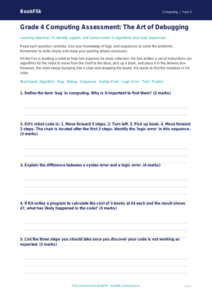 Free Debugging Assessment | Grade 4 | Computing | BookFlik