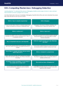 Free Debugging Flashcards | Grade 4 | Computing | BookFlik