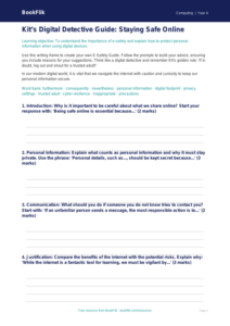 Free E-Safety Writing Frame | Grade 3 Computing | BookFlik