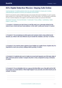 Free Internet Safety Activity Sheet | Grade 3 | Computing | BookFlik