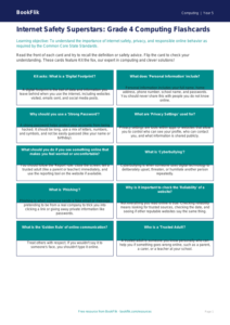 Free Internet Safety Flashcards | Grade 4 | Computing | BookFlik