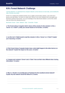 Free Networks Activity Sheet | Grade 3 | Computing | BookFlik