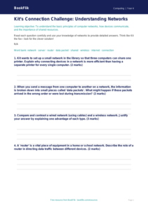 Free Networks Worksheet | Grade 3 | Computing | BookFlik