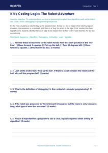 Free Programming Activity Sheet | Grade 4 | Computing | BookFlik
