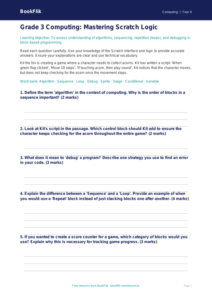 Free Scratch Assessment | Grade 3 | Computing | BookFlik