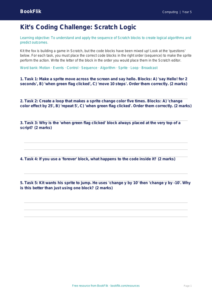 Free Scratch Activity Sheet | Grade 4 | Computing | BookFlik